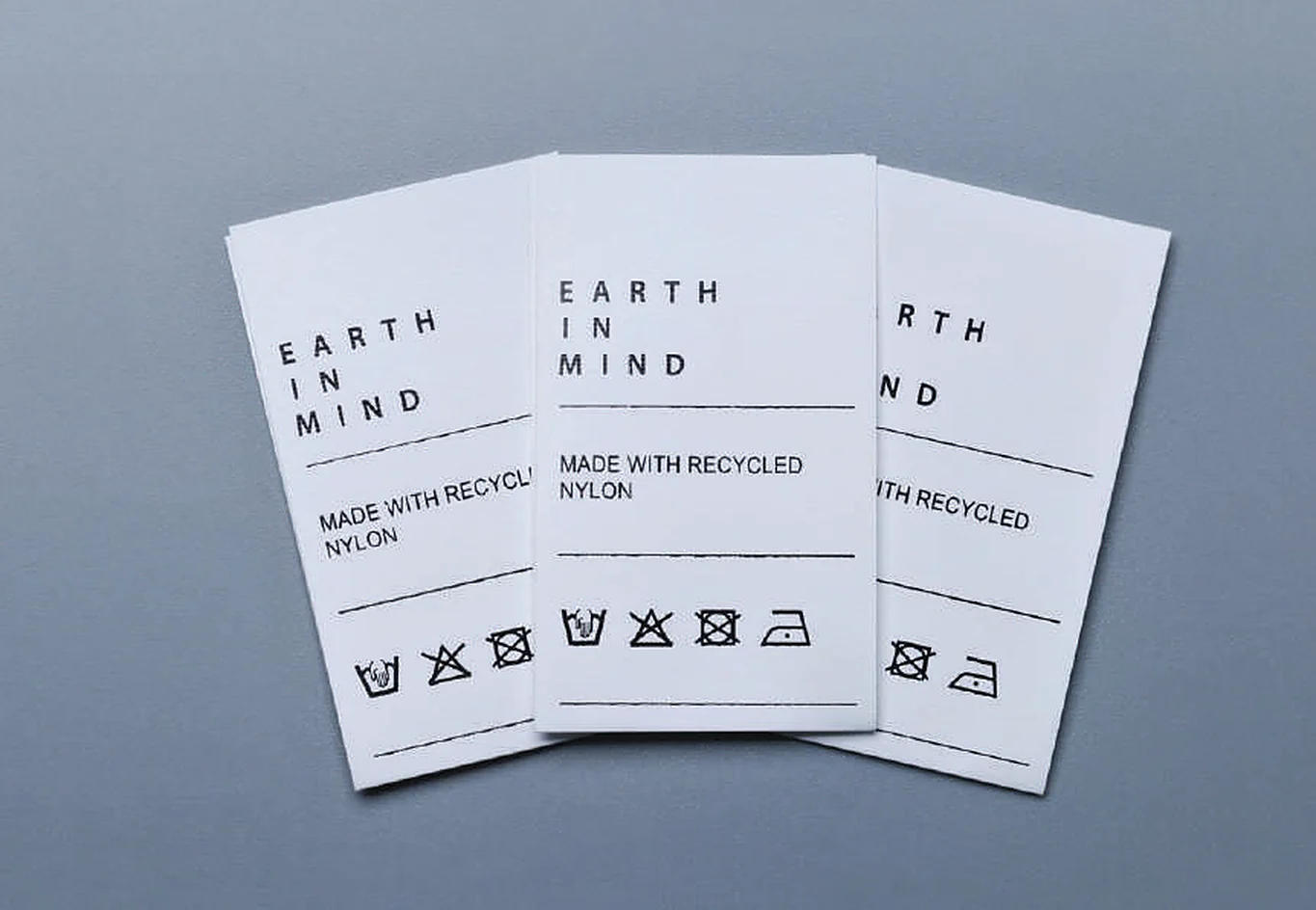 Recycled nylon printed care labels