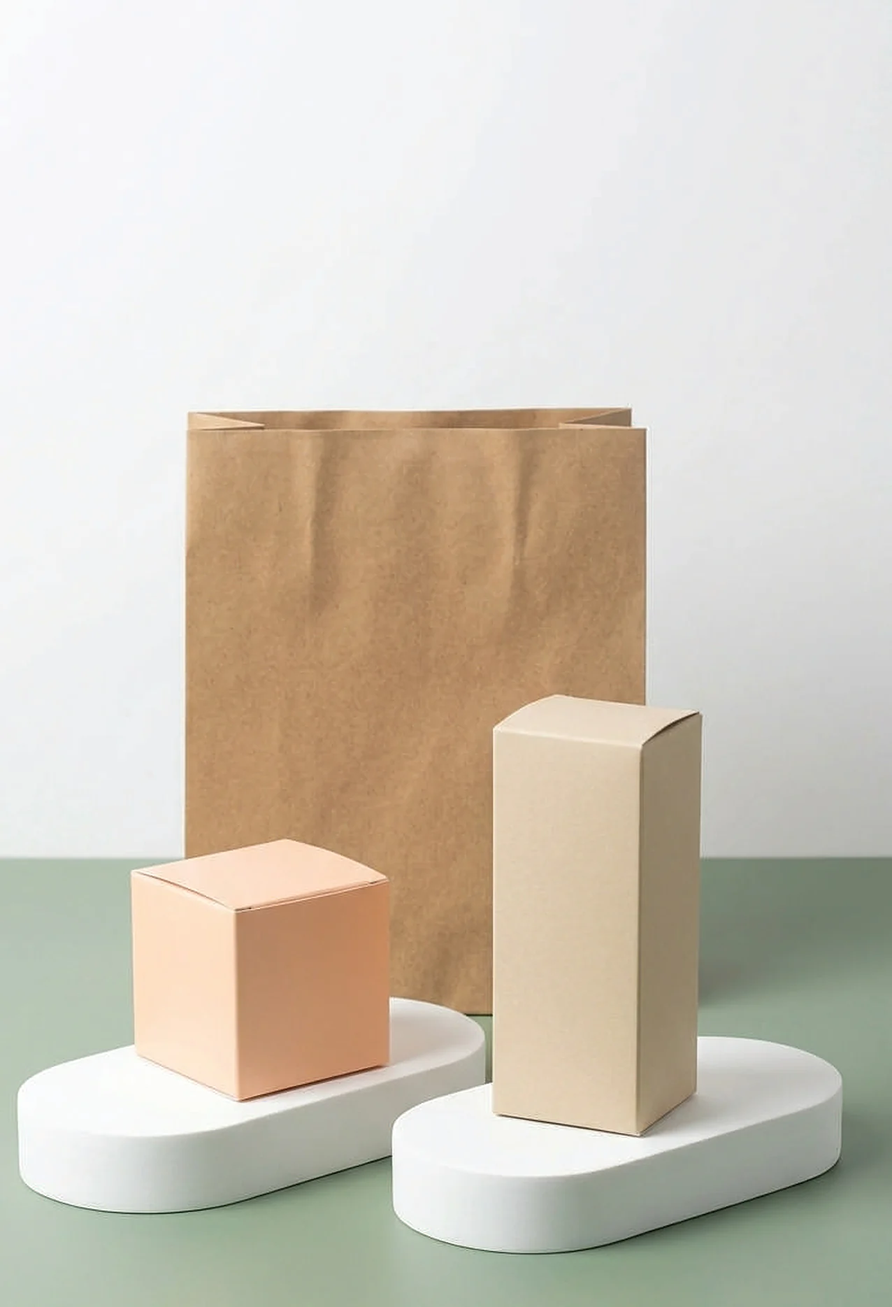 Kraft paper mailing bag and recyclable boxes