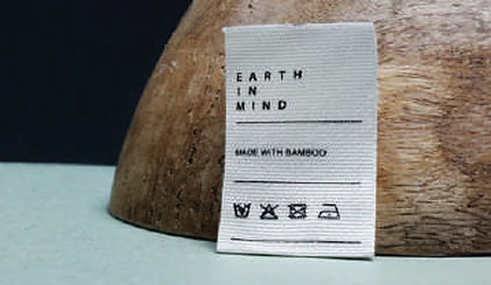 Bamboo printed care label