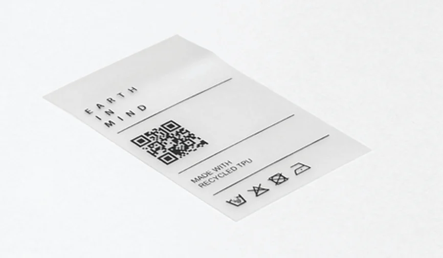Recycled TPU printed care label